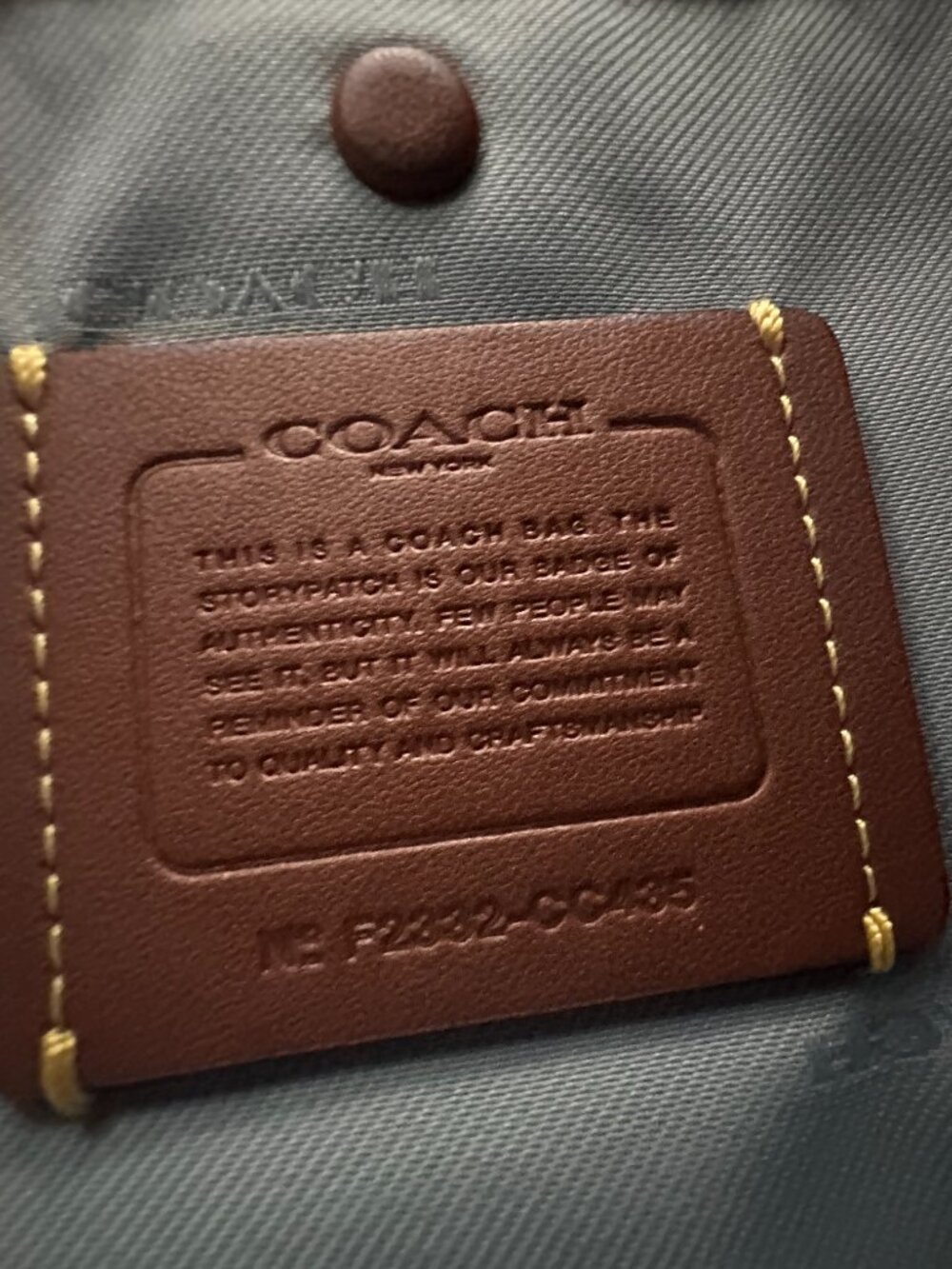Coach Grey Blue Pebble Leather Cary Crossbody Bag Style #F2332-CC435 *NWT* - Picture 14 of 14